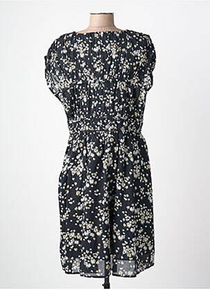 Robe mi-longue imprimé fleurs manches courtes noir SCOTCH & SODA femme
