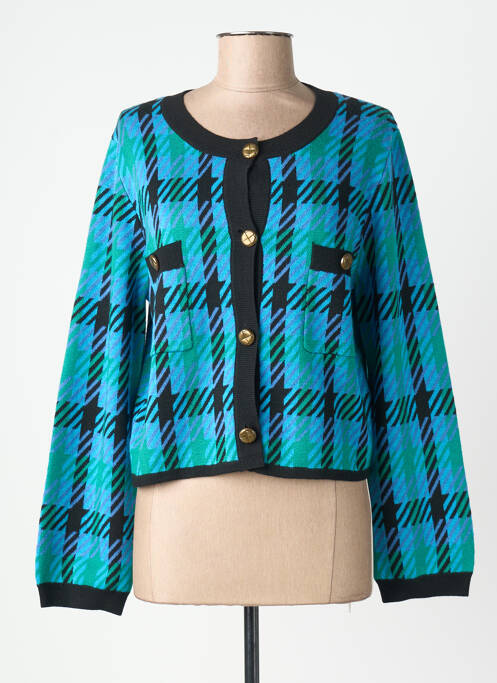 Gilet manches longues fermeture boutonnée sur le devant bleu SUNCOO femme