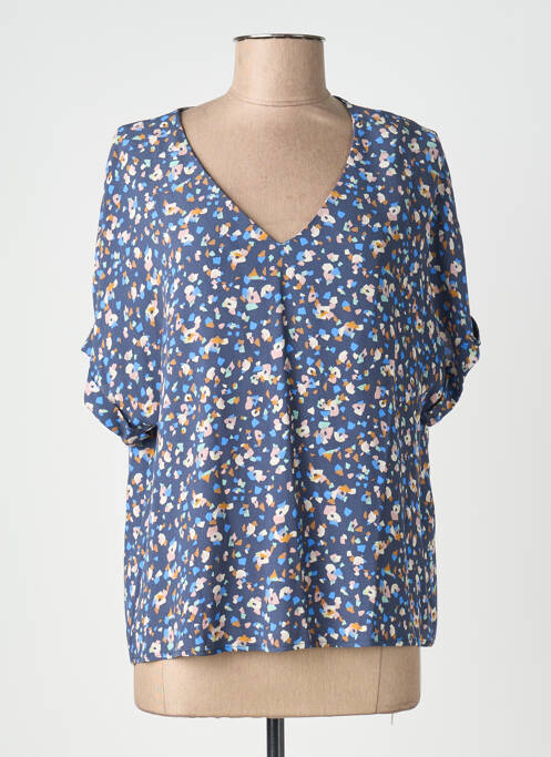 Top imprimé fantaisie manches courtes bleu I.CODE (By IKKS) femme