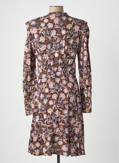 Robe mi-longue coupe fluide manches longues noir SUNCOO femme