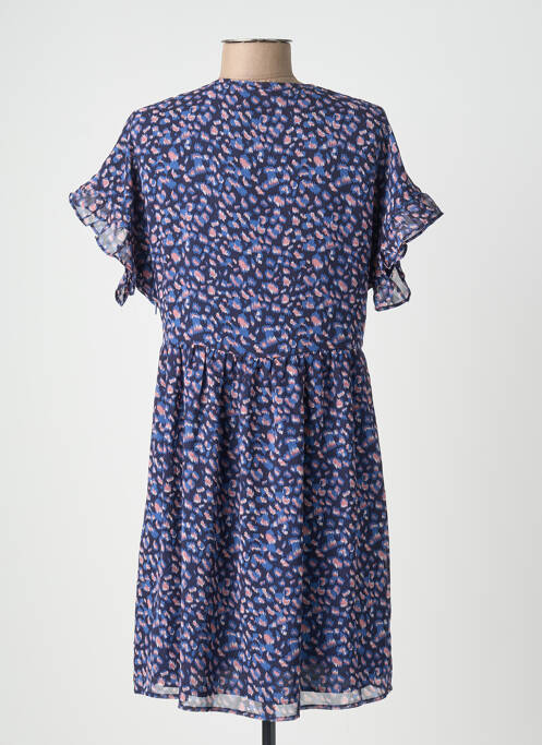 Robe courte manches courtes manches courtes bleu LE TEMPS DES CERISES femme