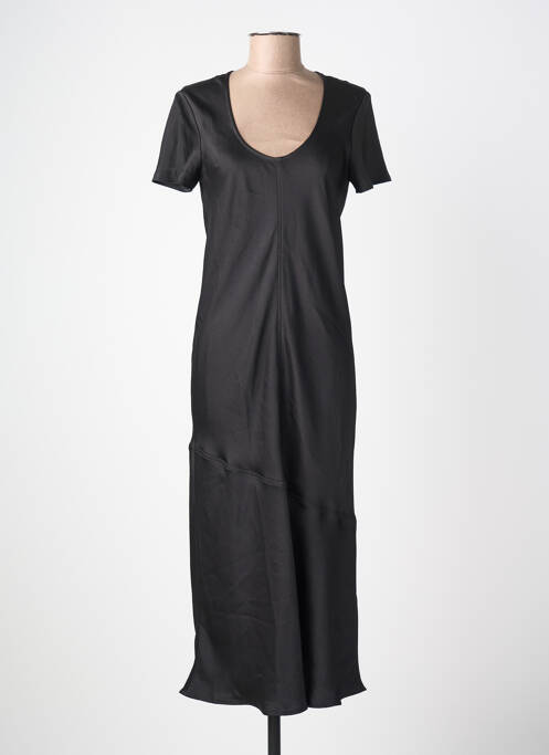 Robe longue manches courtes manches courtes noir IKKS femme