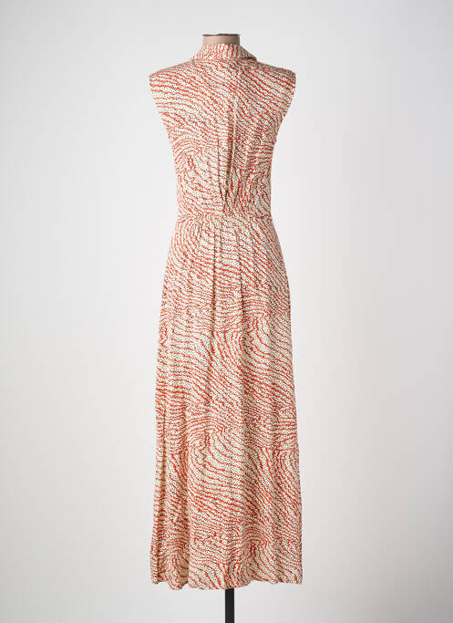 Robe longue imprimé fantaisie sans manche orange LE TEMPS DES CERISES femme
