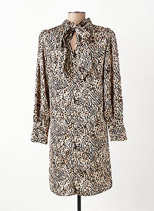 Robe courte manches longues manches longues marron SUNCOO femme