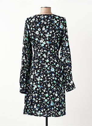 Robe mi-longue imprimé fantaisie manches longues noir SELECTED femme