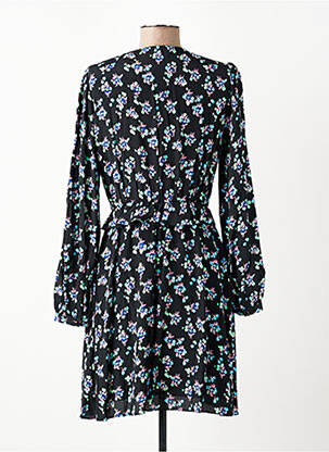 Robe mi-longue imprimé fleurs manches longues noir SCOTCH & SODA femme