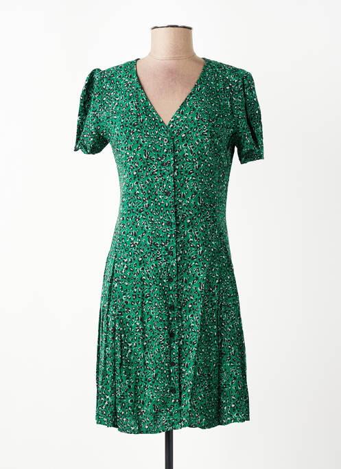Robe courte manches courtes manches courtes vert IKKS femme