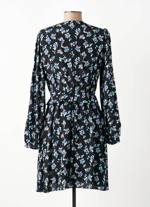 Robe mi-longue imprimé fleurs manches longues noir SCOTCH & SODA femme