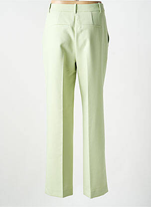 Pantalon droit tissage crêpe taille haute vert SELECTED femme