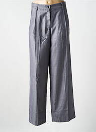 Pantalon large fermeture zippée sous rabat boutonné taille haute gris ARTLOVE femme