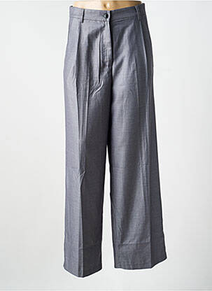 Pantalon large fermeture zippée sous rabat boutonné taille haute gris ARTLOVE femme