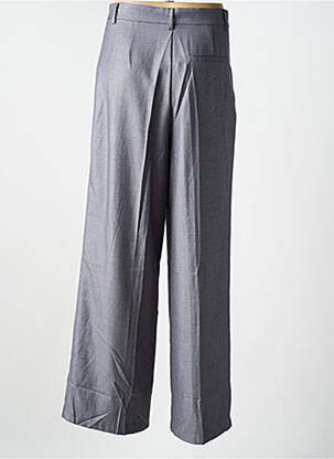 Pantalon large fermeture zippée sous rabat boutonné taille haute gris ARTLOVE femme