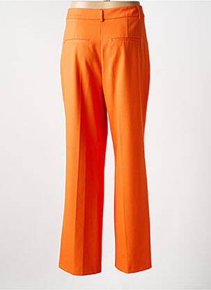 Pantalon flare fermeture zippée sous rabat avec crochet taille haute orange SELECTED femme