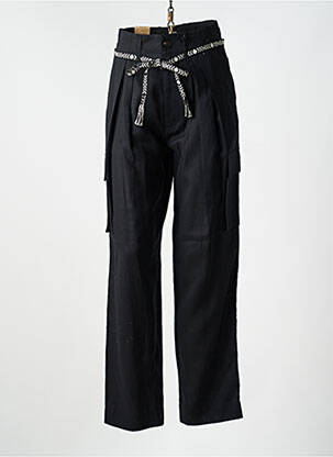 Pantalon droit taille à pinces taille haute noir SCOTCH & SODA femme