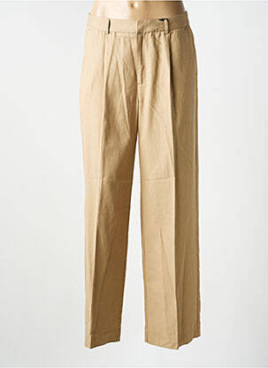 Pantalon large tissage popeline taille haute beige SCOTCH & SODA femme