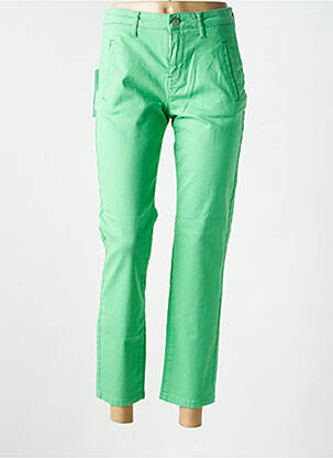 Pantalon chino fermeture zippée sous rabat boutonné taille normale vert SELECTED femme
