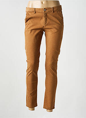 Pantalon chino tissage popeline taille normale marron I.CODE (By IKKS) femme