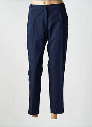 Pantalon chino broderie galons latéraux taille normale bleu IKKS femme