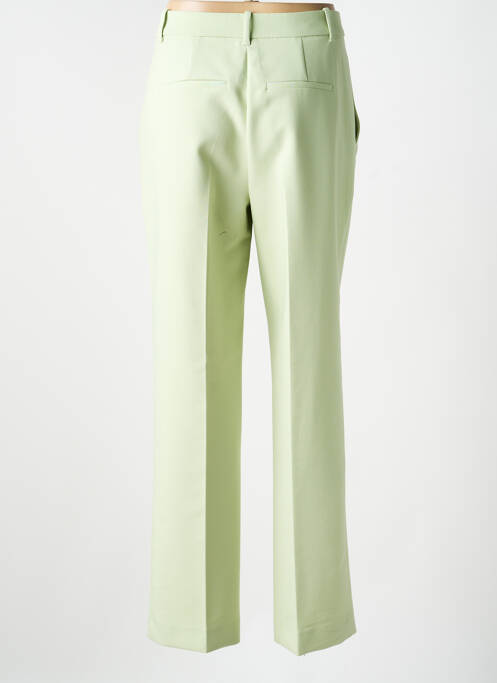 Pantalon droit tissage crêpe taille haute vert SELECTED femme