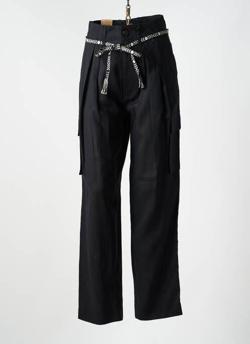 Pantalon droit tissage crêpe taille haute noir SCOTCH & SODA femme