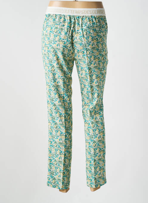 Pantalon chino fermeture zippée sous rabat avec crochet vert LE TEMPS DES CERISES femme