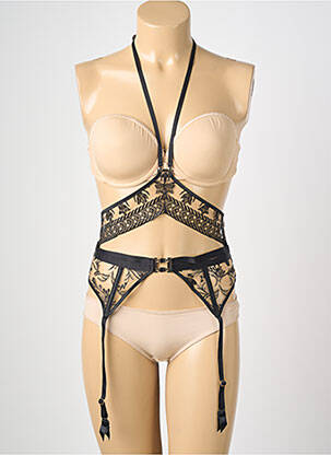 Guêpière/porte-jarretelle broderie noir AUBADE femme