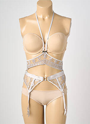 Guêpière/porte-jarretelle broderie gris AUBADE femme