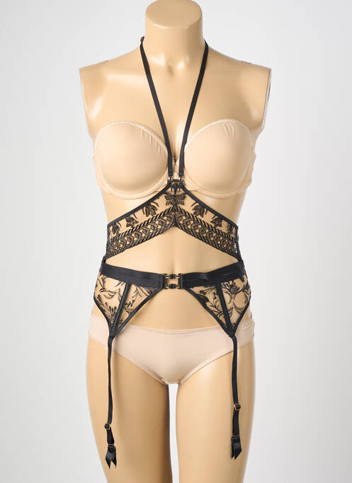 Guêpière/porte-jarretelle broderie noir AUBADE femme