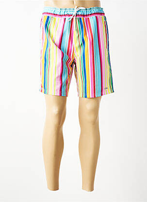 Short de bain imprimé rayures bleu HOM homme