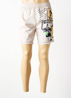 Short de bain imprimé fantaisie beige HOM homme
