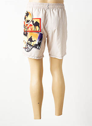 Short de bain imprimé fantaisie beige HOM homme