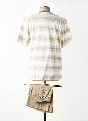 Pyjashort imprimé rayures beige HOM homme