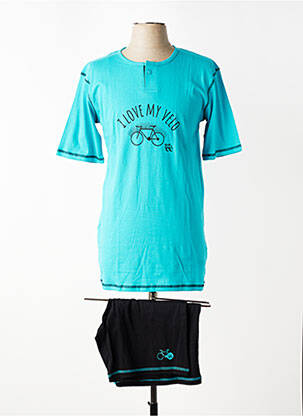 Pyjashort col rond bleu CHRISTIAN CANE homme