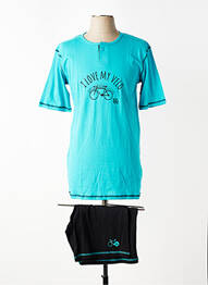 Pyjashort col rond bleu CHRISTIAN CANE homme