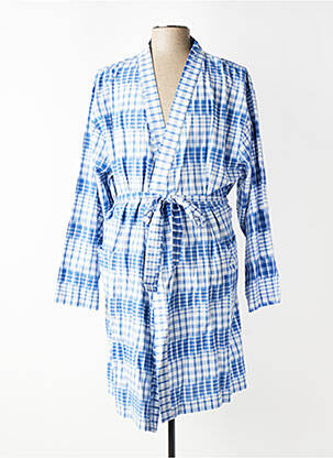 Robe de chambre col v bleu CHRISTIAN CANE homme