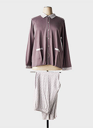 Pyjama coupe droite marron CANAT femme