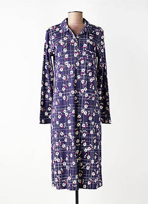 Chemise de nuit manches longues bleu CANAT femme