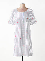 Chemise de nuit imprimé fantaisie blanc CANAT femme