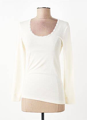 Pull coupe cintrée manches longues beige OSCALITO femme