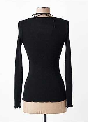 Pull coupe cintrée manches longues noir OSCALITO femme