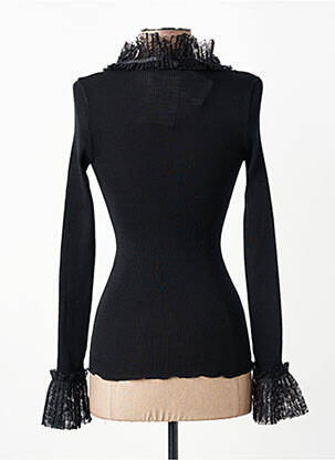 Pull coupe cintrée manches longues noir OSCALITO femme