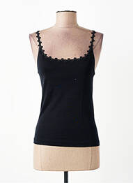 Top coupe cintrée sans manche noir OSCALITO femme