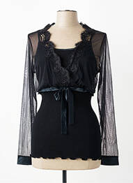 Pyjama col v noir LISANZA femme