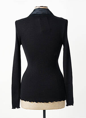 Pull coupe cintrée manches longues noir OSCALITO femme