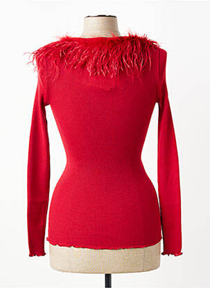 Pull coupe cintrée manches longues rouge OSCALITO femme