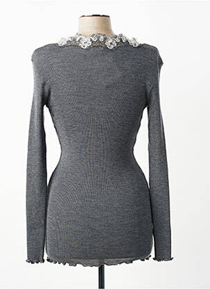 Gilet manches longues col rond gris LISANZA femme