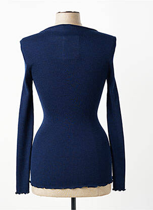 Pull coupe cintrée manches longues bleu OSCALITO femme