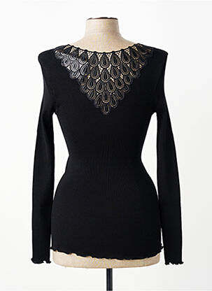 Pull coupe cintrée manches longues noir OSCALITO femme