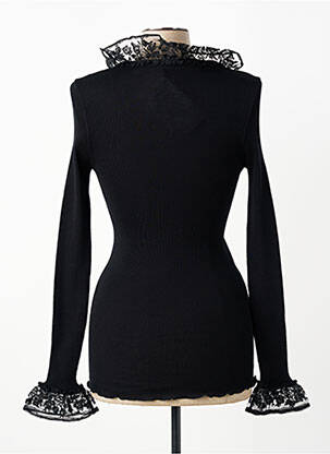 Pull coupe cintrée manches longues noir OSCALITO femme