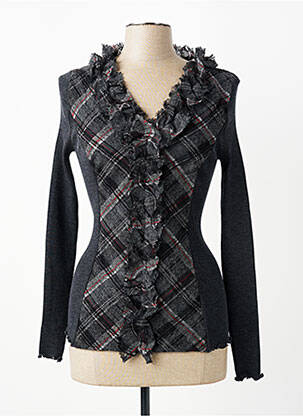 Pull coupe cintrée manches longues gris OSCALITO femme